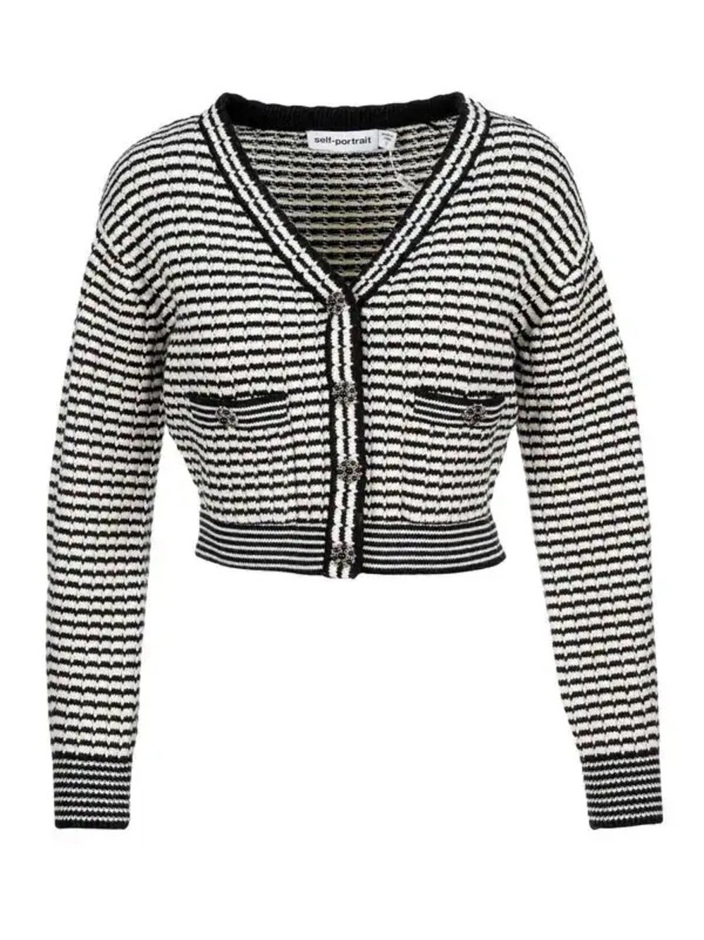 Self-Portrait Melange Knit Cardigan XL